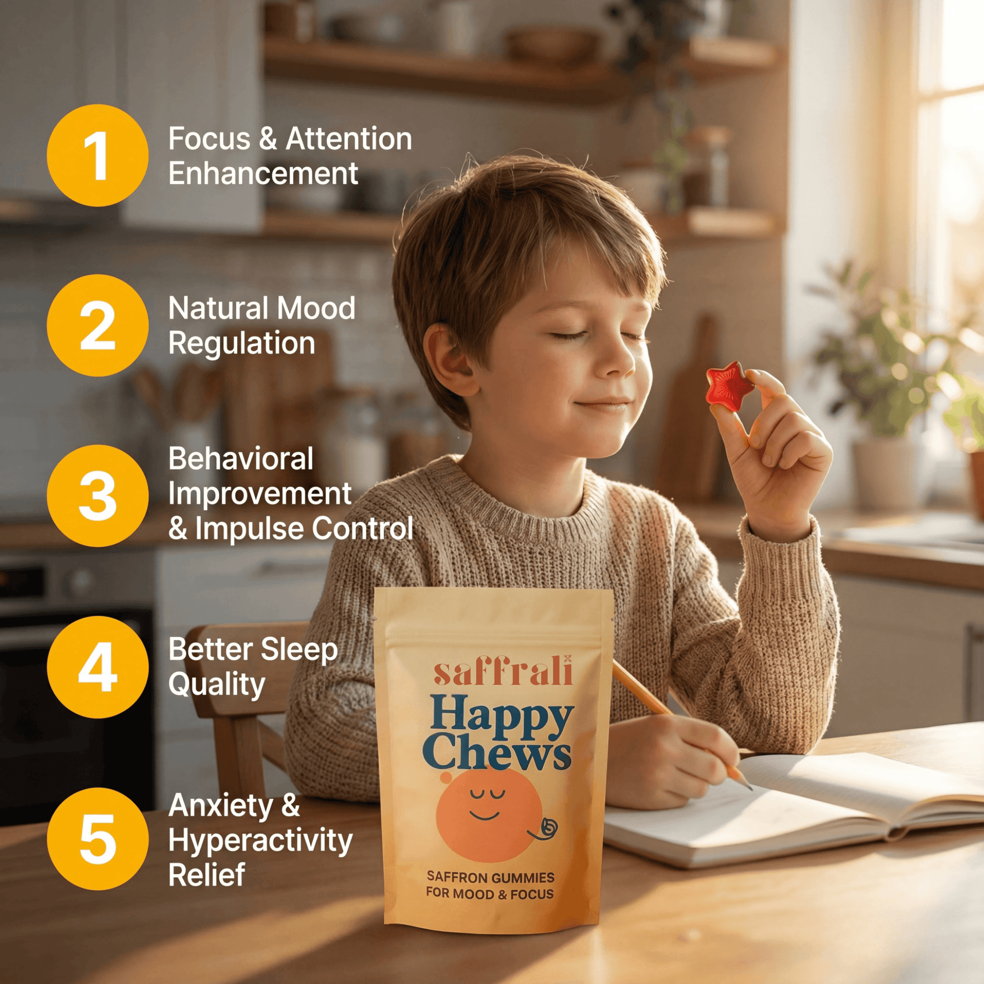 Natural Saffron Mood & Focus Support for Kids